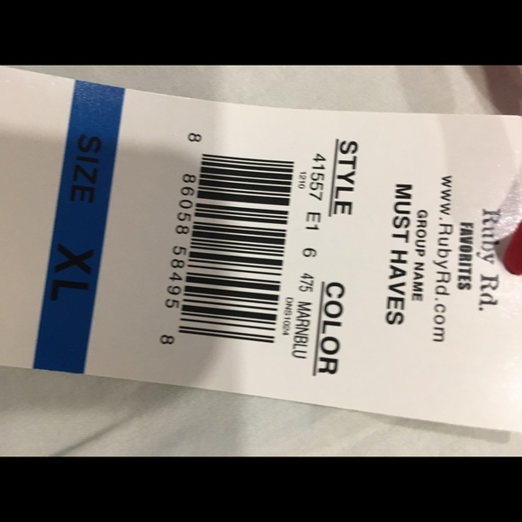 Ruby Rd. Abstract Royal & periwinkle top - Picture 2 of 4